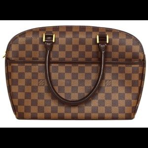 LV Sarria Damier Canvas Brown Leather Satchel